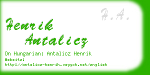 henrik antalicz business card